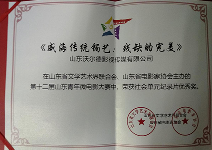 《残缺的完美》十二届山东青年微电影大赛优秀奖