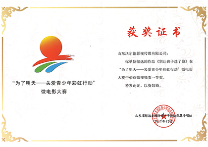为了明天-关爱青少年彩虹行动 微电影大赛视频类一等奖